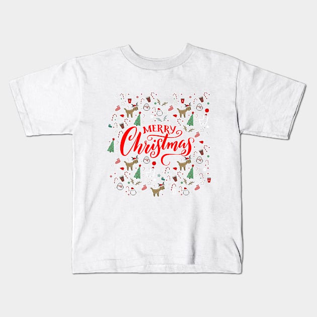 Full Of Merry Christmas Spirits Kids T-Shirt by Javacustoms